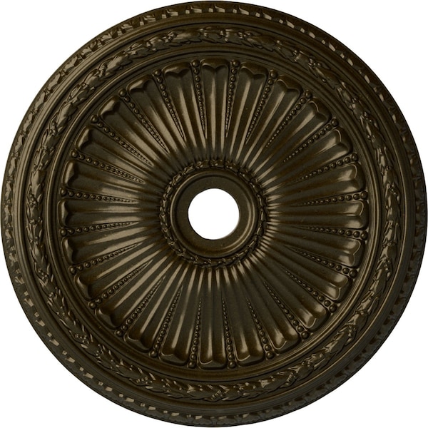 Ekena Millwork Viceroy Ceiling Medallion (Fits Canopies up to 4 7/8"), 35 1/8"OD x 4 7/8"ID x 2 1/2"P, Green Gold CM35VIGGS - main
